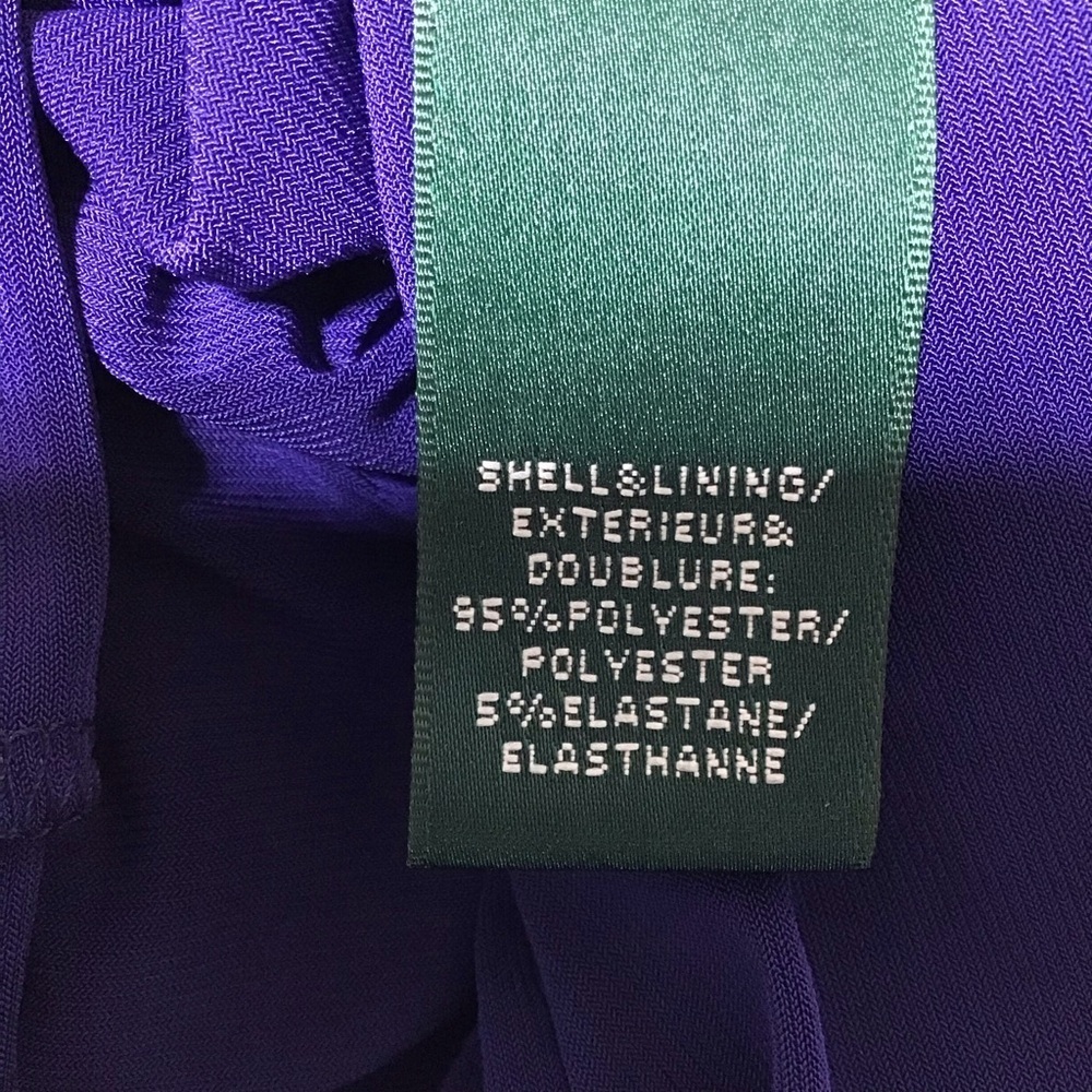 Ralph Lauren Royal Blue-Purple Ruched 3/4 Sleeve Dress - Picture 7 of 9